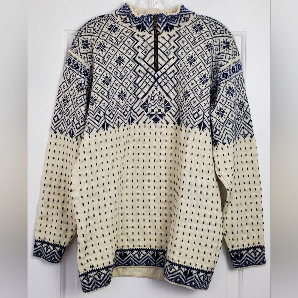 Nordstrikk Unisex Nordic 1/4 Zip Virgin Wool Sweater Norway - Size M - EUC